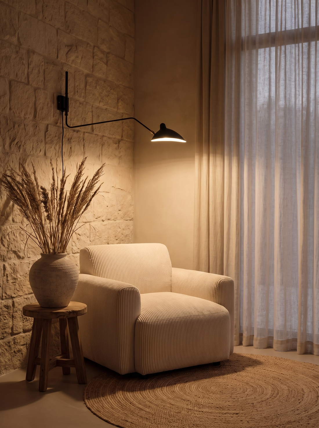 casaonice rincón con lámpara de pared